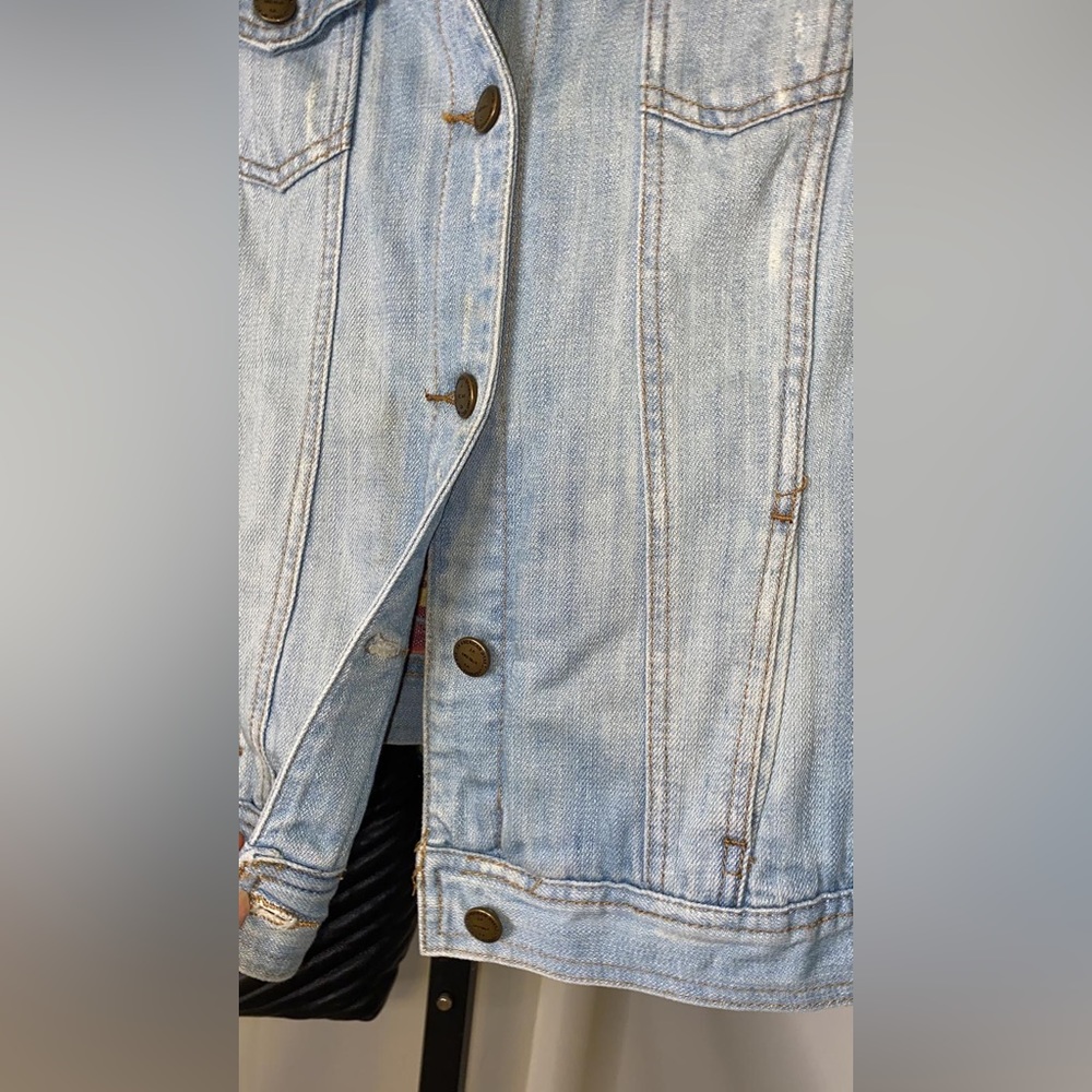 Anthropologie I Love H81 BOHO Lined Denim Blue Jean Jacket - Picture 4 of 8